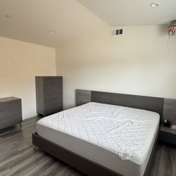 Nova Domus Bronx Italian Modern Faux Concrete & Grey Bedroom Set