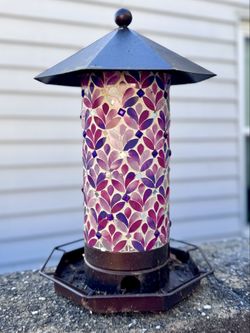 Gorgeous Glass Mosaic Bird Feeder