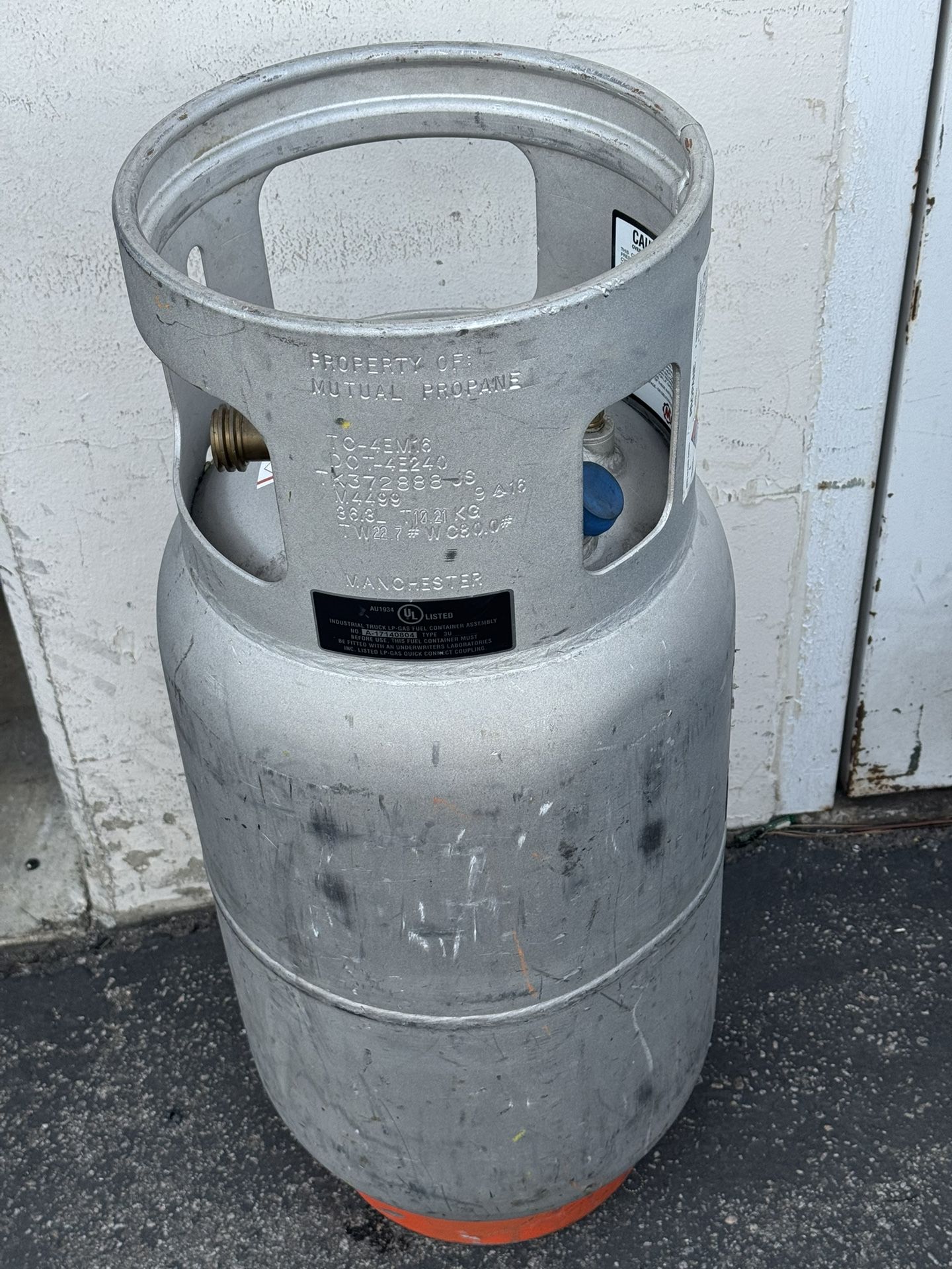 Aluminum Propane Tank 8 Gallon Horizontal For Forklift And Other Equipment