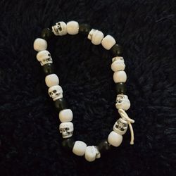 Black And White Skull Bracelet 
