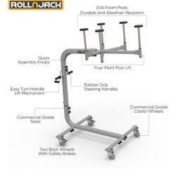 Hard Top Remover Lift for Jeep Wranglers: 2007-to-Present JK/JKU/JL/JLU + CJ, 2&4 Door + Lifted Jeeps. Quick & Easy Assembly. One Person System. Hardt