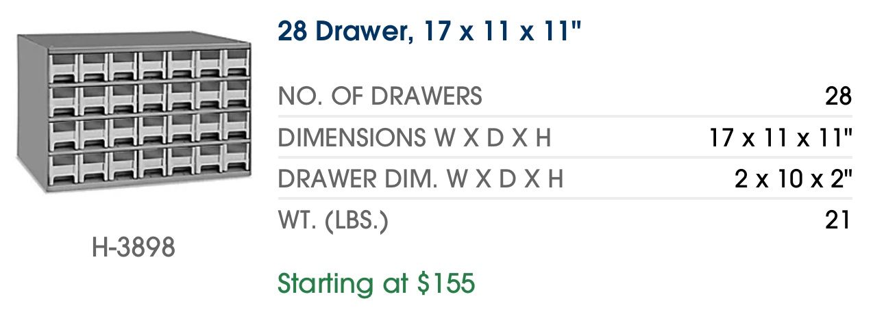 Steel Parts Cabinet 28 Drawer