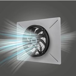 Basement Attic Crawlspace Ventilation Fan Window Exhaust Fan Ultra-Thin Design Reversible Airflow (Large-740CFM-16.9 * 12.9 Inch)