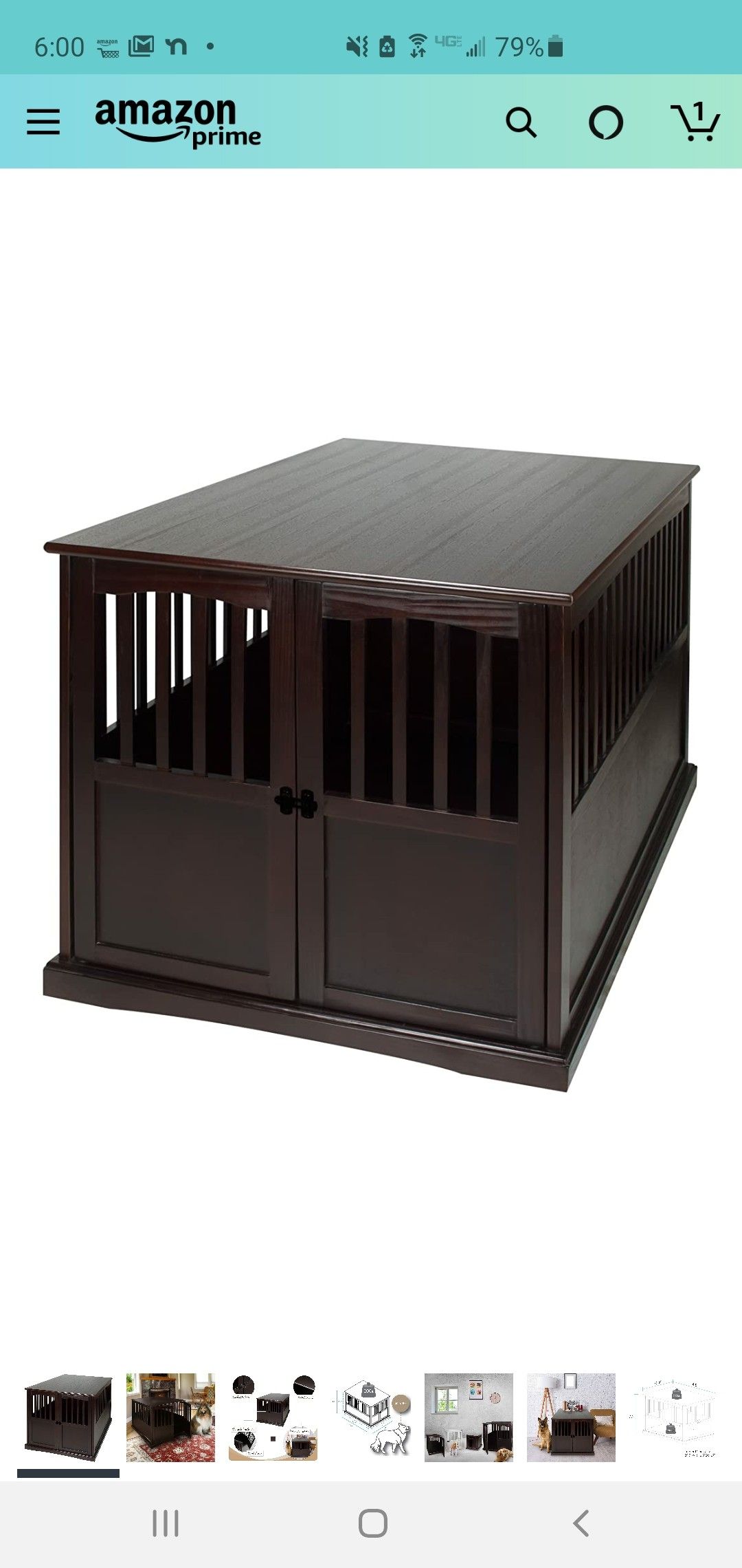 End table XL dog crate in excellent condition 31.5 W 44.5 D 30 H