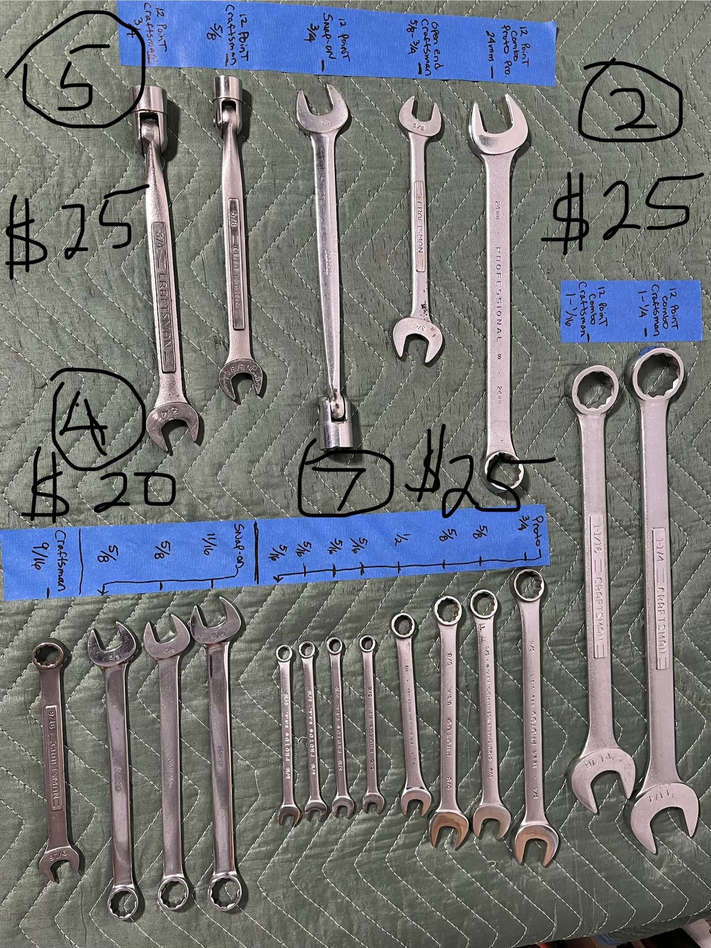 Proto, Craftsman, Snap-On, S-K Tools