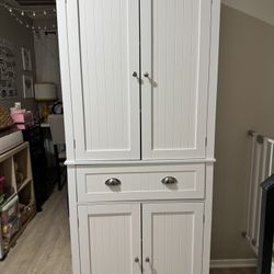 Tall 72” White Cabinet Or Kitchen Pantry 