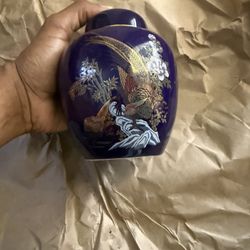 Blue Japanese Decor Vase