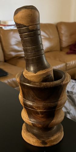 Mortar and Pestle - Two-tone Acacia Wood (Vintage)