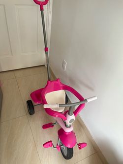 Pink Toddler Tricycle with push handle
