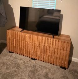 Fluted 9 Drawer Dresser 59" Wide Boho Chest of Drawers - Natural