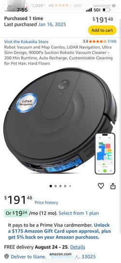 Kokaidia Robot Vacuum and Mop Combo