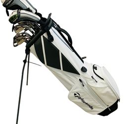 TaylorMade Golf Club Set W/Flextech Crossover Stand White Bag