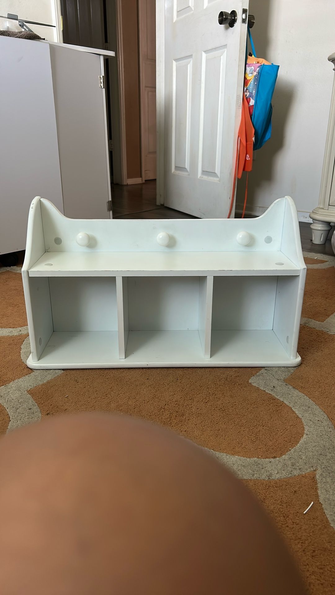 Wall Shelf with Hooks & Cubbies 