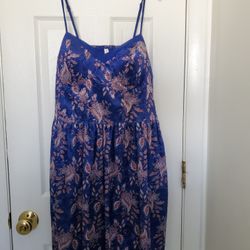 XL Dress Blue With Velvet Paisley 