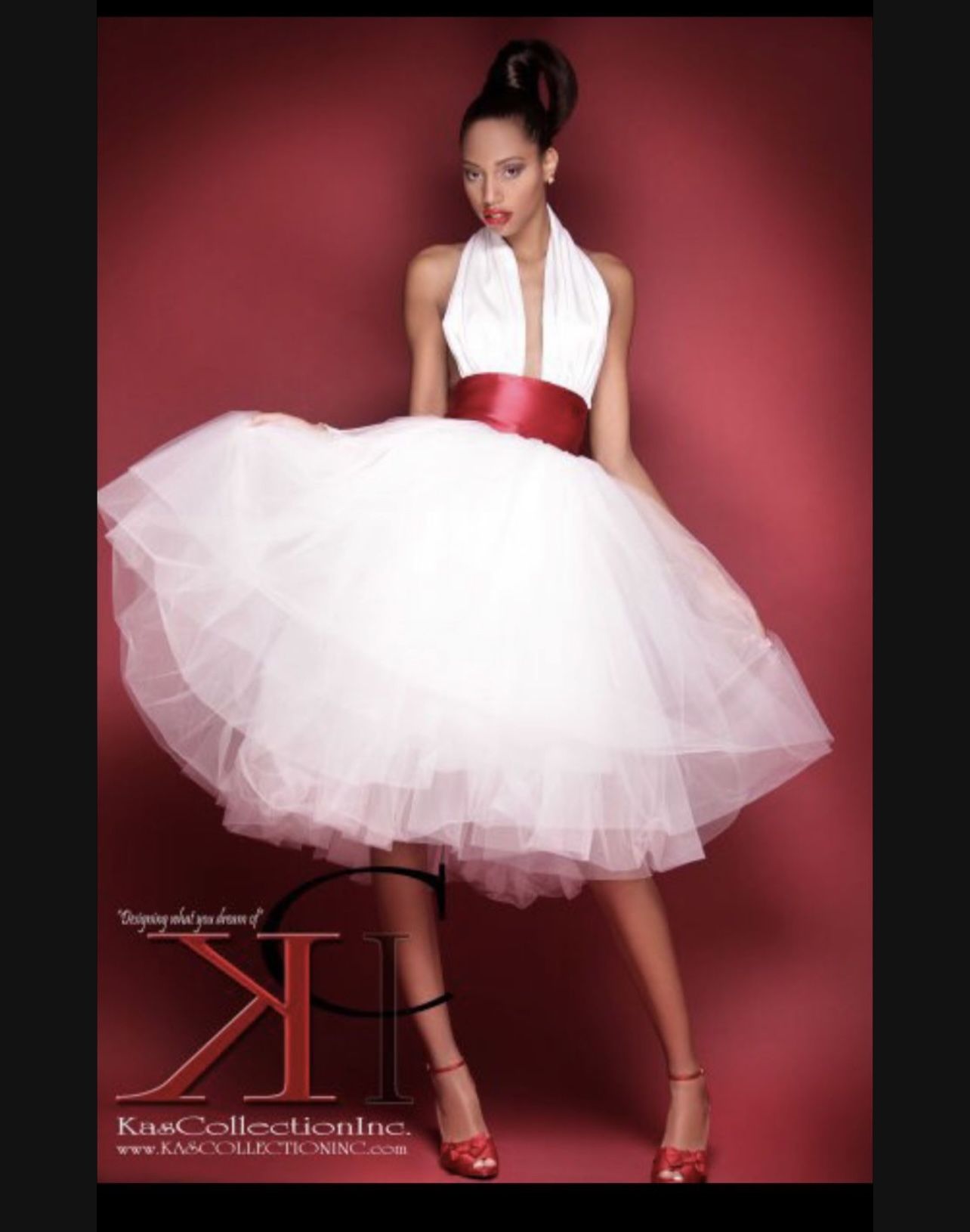 Beautiful Red and White Gown