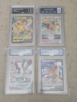 4 random graded cards