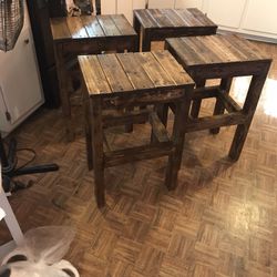 26 inches Special Walnut Stain Farmhouse Bar Stools