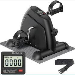 New-Mini Exercise Bike: Portable Under Desk Bike Pedal Exerciser Foot Cycle Arm & Leg Pedal Exerciser with LCD Screen Displays & Adjustable Resistance