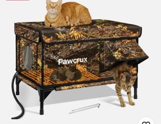 The Pawcrux Outdoor Heated Cat House (Model 2025-GJWMX7040) Large