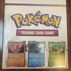 Pokemon 151 Poster & 3 Promos Charmander Squirtle Bulbasaur Brand New!