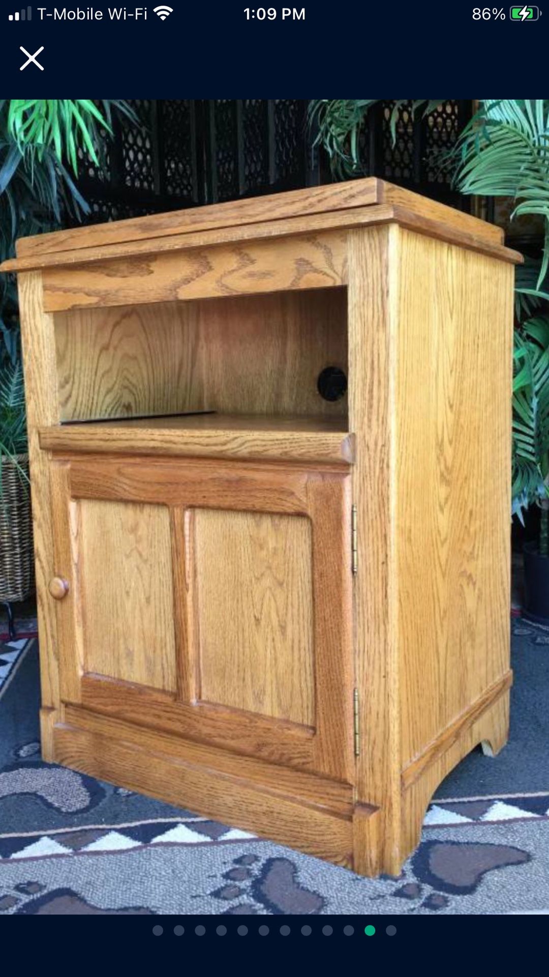 Door TV Cabinet, Swivel Top and Sliding Tray, Vintage, All Wood- 34H x 27W x 19D Vinyl Storage/ Media Center - Excellent condition