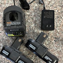 Ryobi Batteries And Charger 