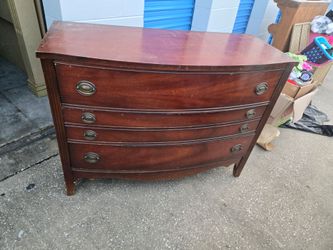Vintage Mahogany Bow Front Dresser