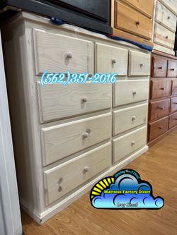 Whitewash nine drawer dresser cajonera Comoda compressed new