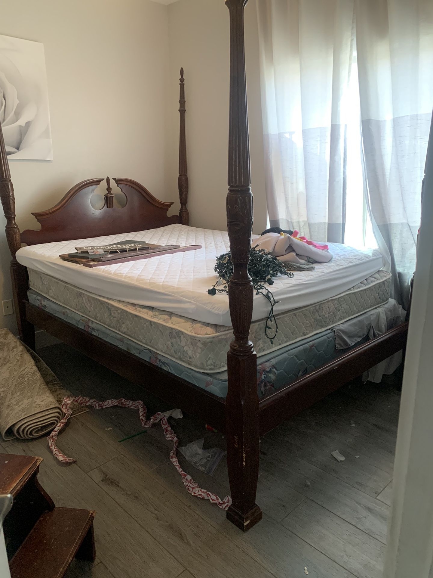 Queen Bed frame And Mattress
