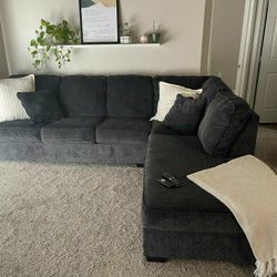 Gray Sectional Couch Sofa With Ottoman