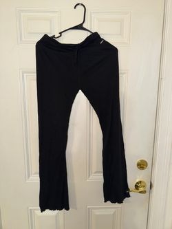 Black Ribbed Flare Pants