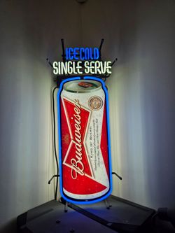 Budweiser Ice Cold Single Serve Neon Sign - Excellent Condition (2013)