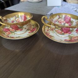 Royal Chelsea Golden Rose Tea Cup Set