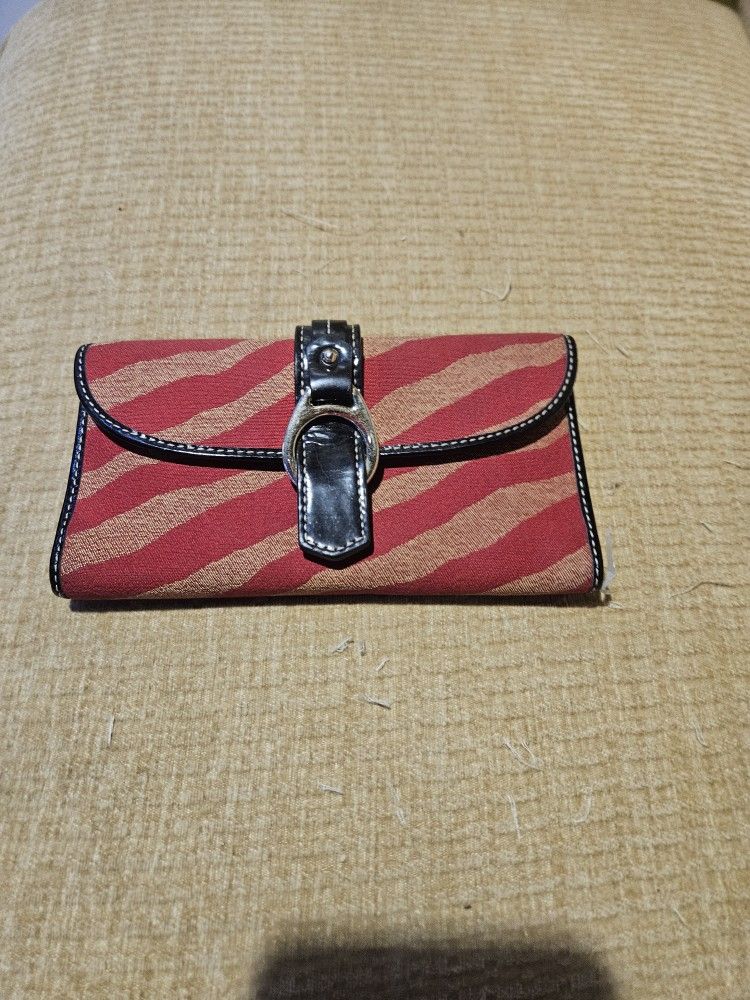 EXCELLENT CONDITION DOONEY AND BOURKE ZEBRA STRIPE FULL SIZE WALLET