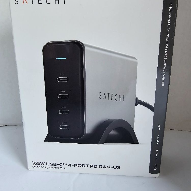 Satechi 165W 4-Port USB Type-C PD GaN Desktop Charger, Gray #ST-UC165GM