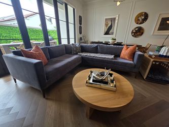 American Leather upholstery fabric sectional couch / sofa