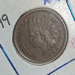 GREAT INDIAN HEAD PENNY XF+AU 1899