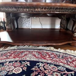 Beautiful, Solid, Glass, Wood, And Marble Coffee Table