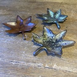 Vintage Metal Leaf Ashtrays