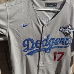 Nike Los Angeles Dodgers Ohtani 17 World Series Jersey Med Women Gray MLB