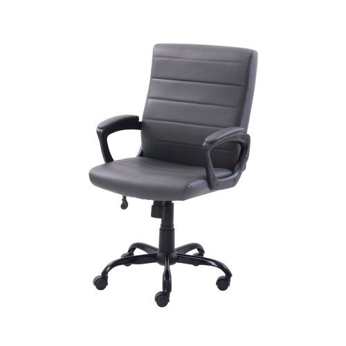 Bonded Leather Mid-Back Manager's Office Chair, Gray