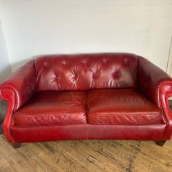 Delivery Available tufted leather loveseat couch