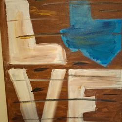 Hand Painted Art TEXAS LOVE 20 X 16