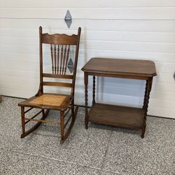 Antique rocking Chair And Table