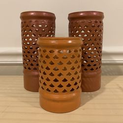 3 Metal candle holders