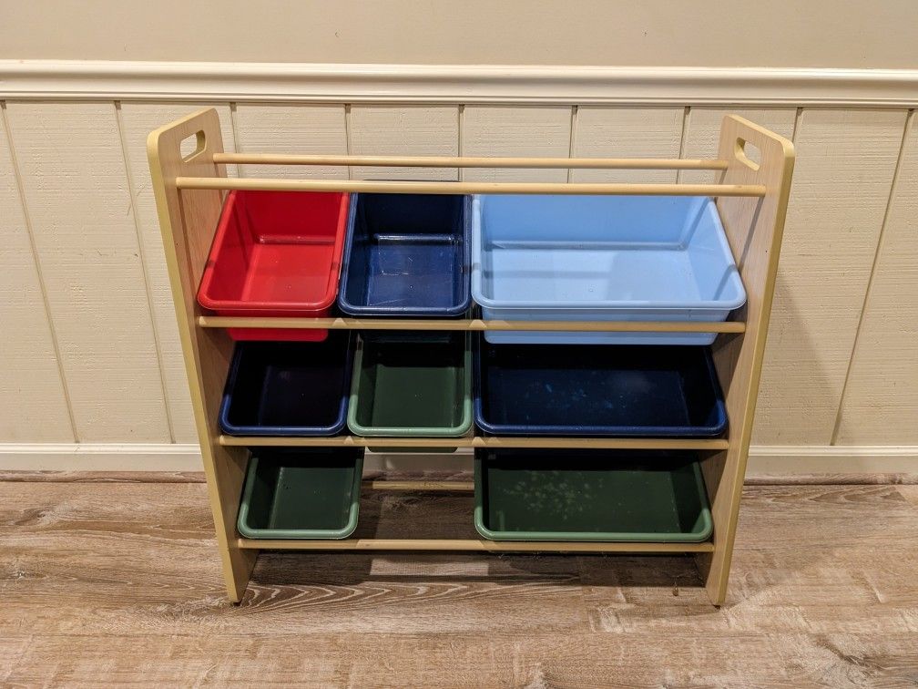 Kid's Toy & Game Storage Rack + Bins