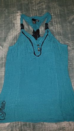 Fox racing sz S teal racerback tank top
