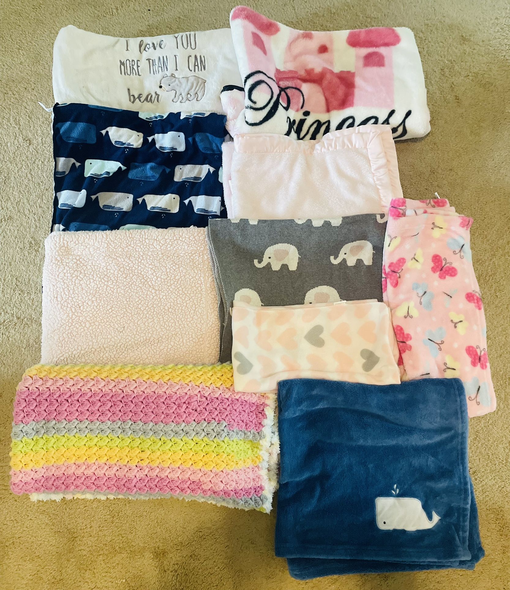10 Pack: Assorted Toddler/Kid Heavy Blankets