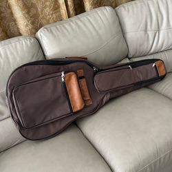 CAHAYA LIKE NEW 44”  ACOUSTIC CLASSICAL SOFT BROWN NYLON LEATHER WATERPROOF GUITAR CASE GIG BAG