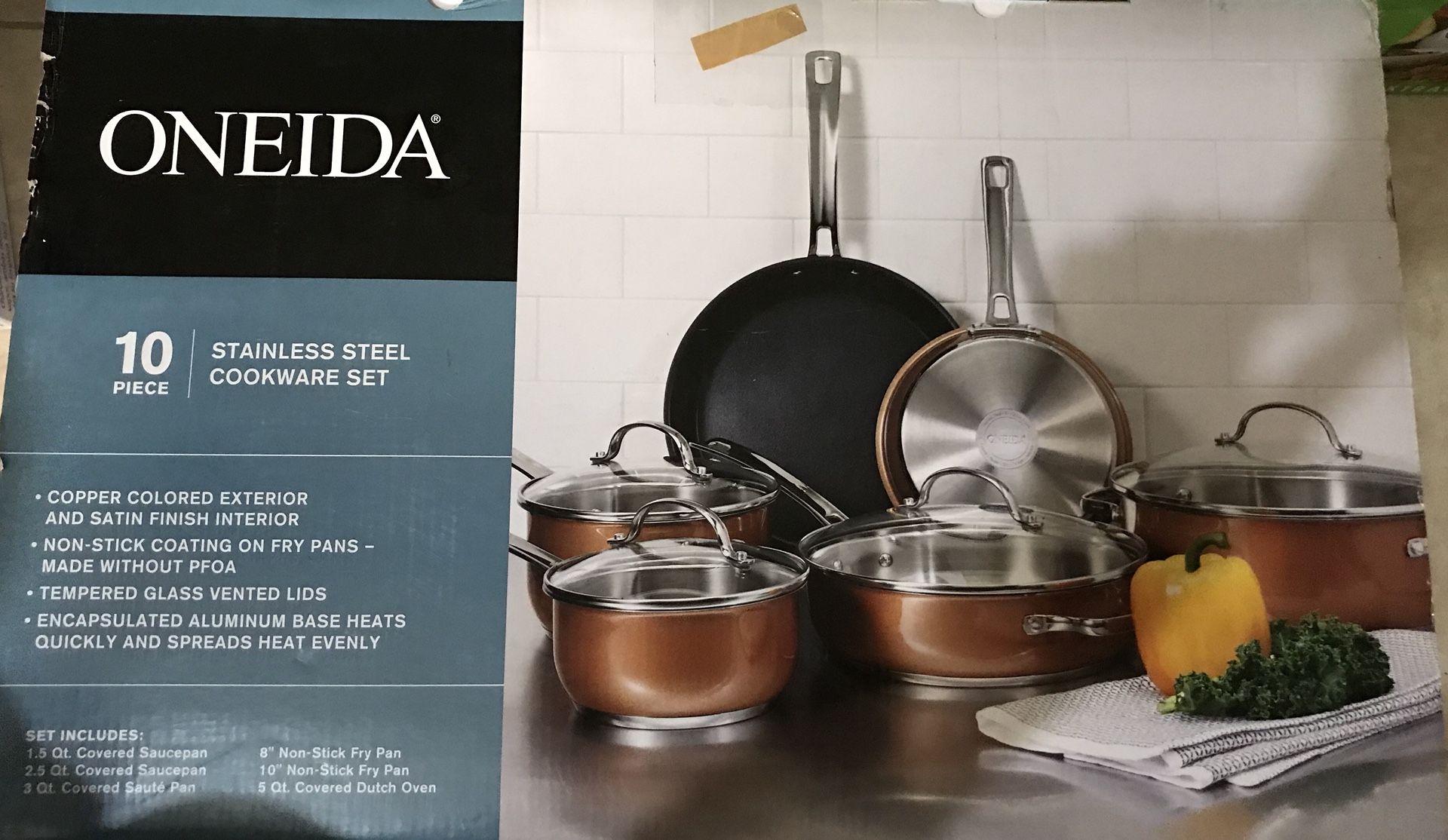 Oneida 10 piece Stainless steel cookware set